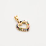 پلاک قلب نگین دار