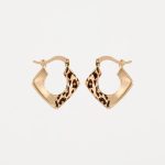 گوشواره آریانا پلنگی مربع دایره